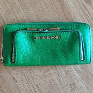 Michael Kors Green Leather Wallet